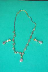 Gargi Jewels -American Diamond- Designer Women-White Crystal Necklace Set 